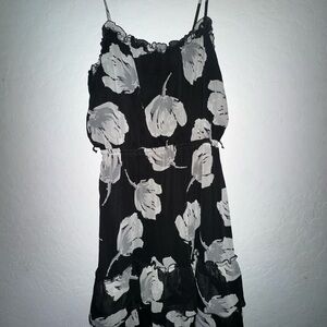 Black and White Floral Dress
